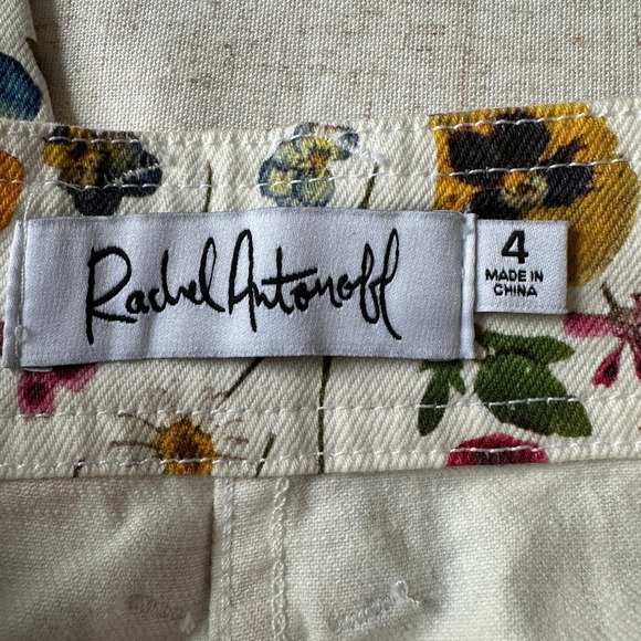 Rachel Antonoff Mike Pant Pressed Flowers Wide Leg High Rise Pants Size 4 - Picture 2 of 14